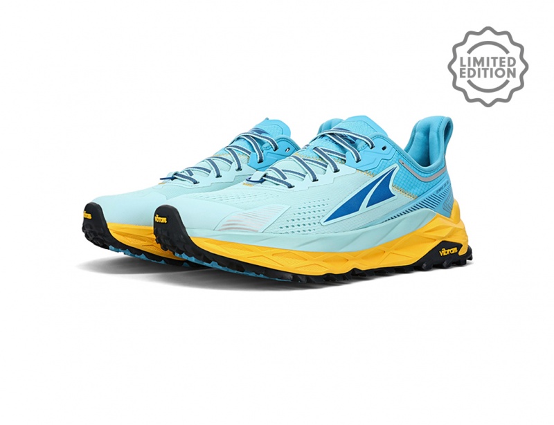 Zapatillas Trail Running Altra OLYMPUS 5 CHAMONIX Hombre Blancas Azules | Chile-53980