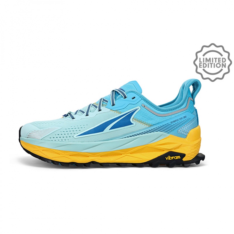 Zapatillas Trail Running Altra OLYMPUS 5 CHAMONIX Hombre Blancas Azules | Chile-53980