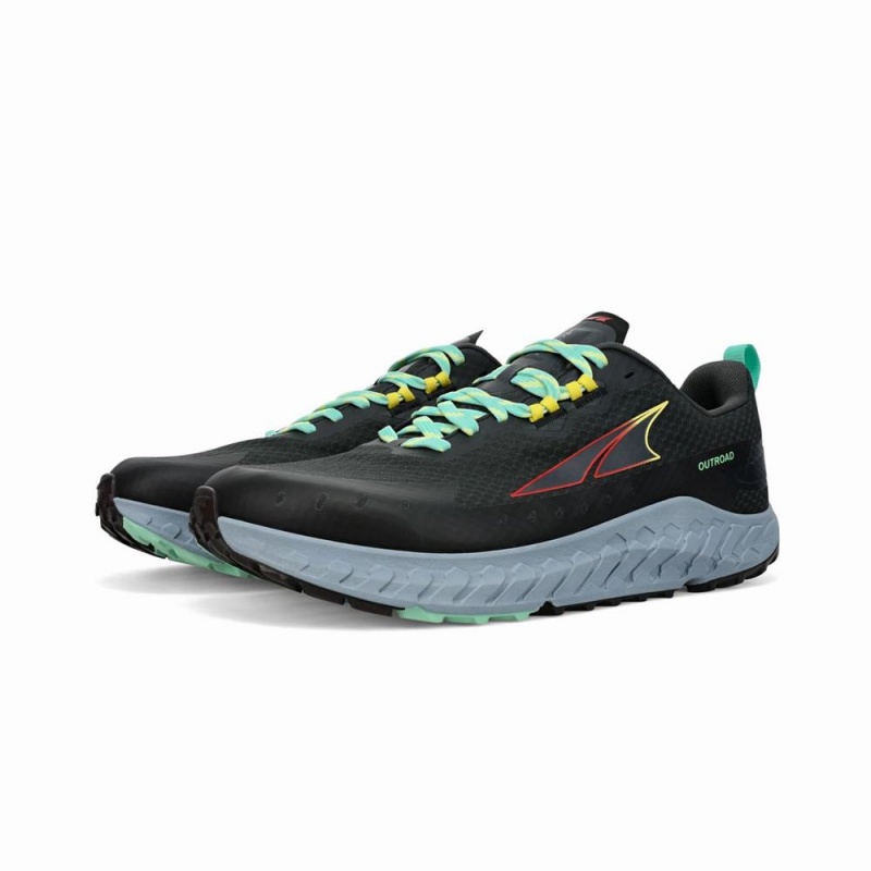 Zapatillas Trail Running Altra OUTROAD Hombre Verde Menta Azules | Chile-19745