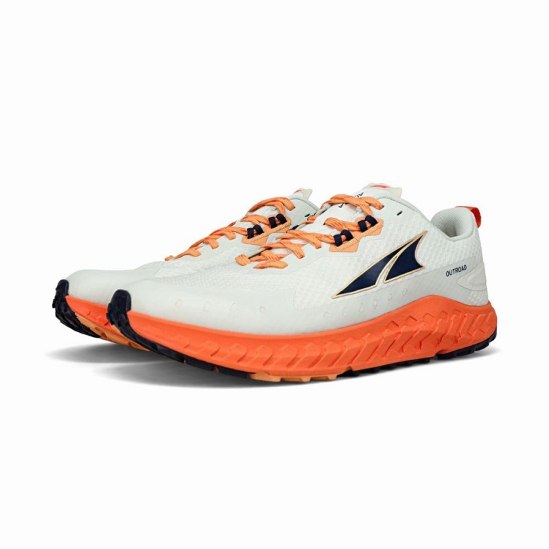 Zapatillas Trail Running Altra OUTROAD Hombre Blancas Naranjas | Chile-21739